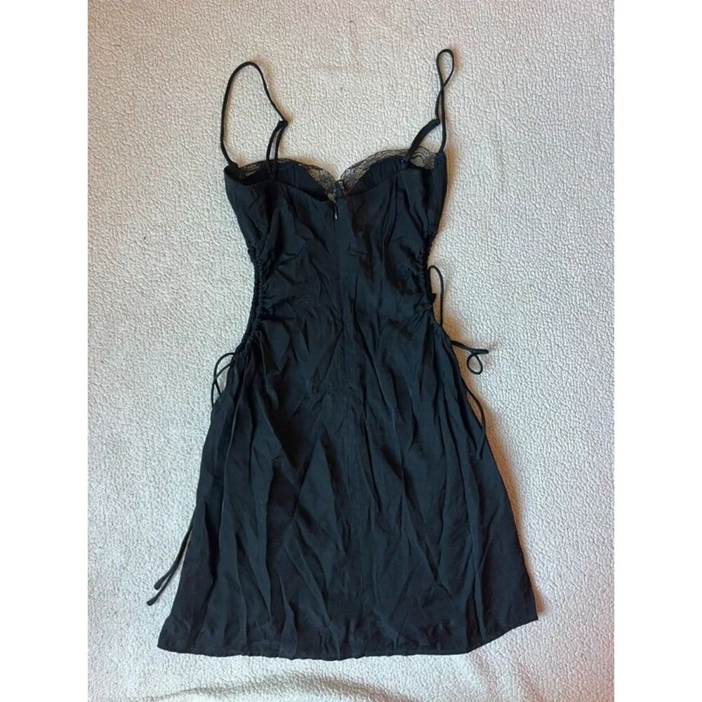 NWT Princess Polly Hazel Cut Out Mini Black Dress Womens 6 - Picture 2 of 6